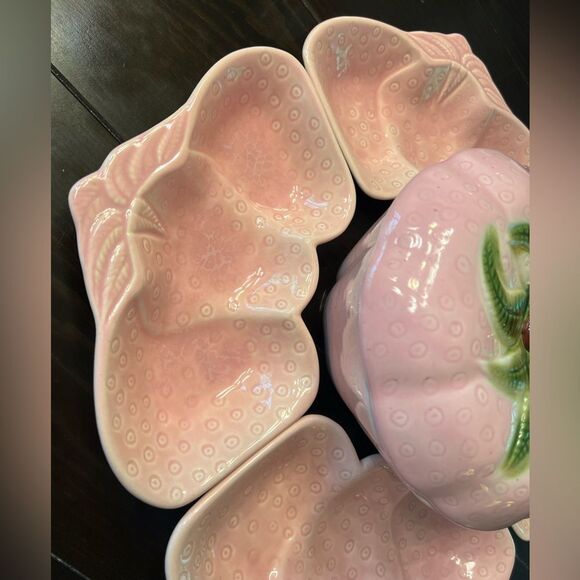 Vtg MCM CALIFORNIA CA Pottery 1940s Belmar Pink Strawberry Lazy Susan Party
Dish - Picture 8 of 16
